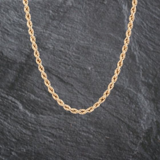 Second Hand 9ct Yellow Gold 20 Inch Rope Chain 41162199