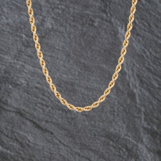 Second Hand 9ct Yellow Gold 16 Inch Rope Chain 41162200