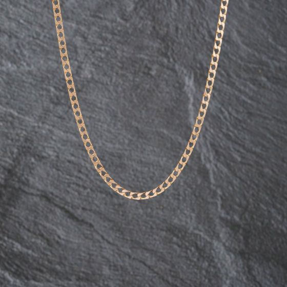 Second Hand 9ct Yellow Gold Square 16 Inch Curb Chain 41162201