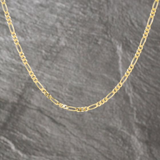 Second Hand 9ct Yellow Gold 3+1 Link 18 Inch Figaro Chain 41162215