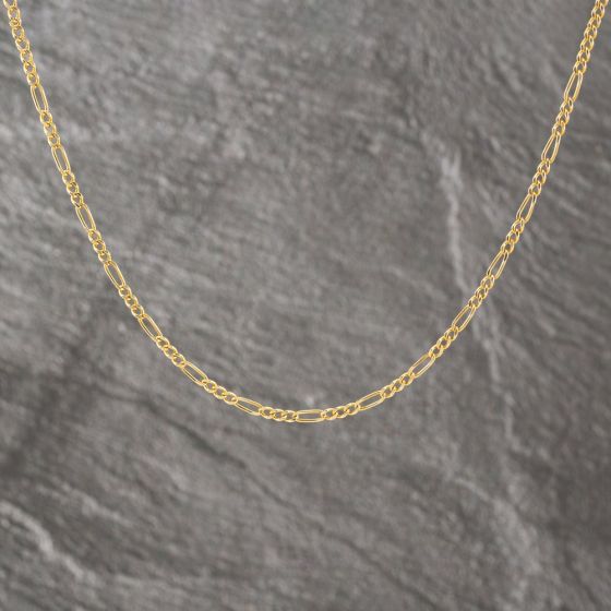 Second Hand 9ct Yellow Gold 3+1 Link 19 Inch Figaro Chain 41162217