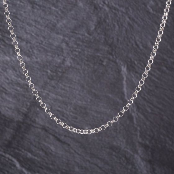 Second Hand 9ct White Gold Round 18 Inch Belcher Chain 41162227