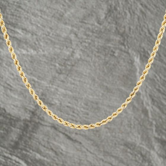 Second Hand 9ct Yellow Gold 18 Inch Rope Chain 41162244