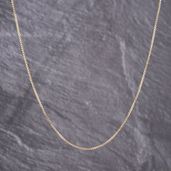 Second Hand Vintage Yellow Gold 21 Inch Box Chain 41162250