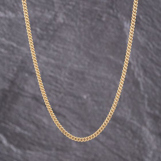 Second Hand 9ct Yellow Gold Twisted 16 Inch Curb Chain 41162253