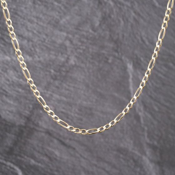 Second Hand 9ct Yellow Gold 3+1 Link 19 Inch Figaro Chain 41162266