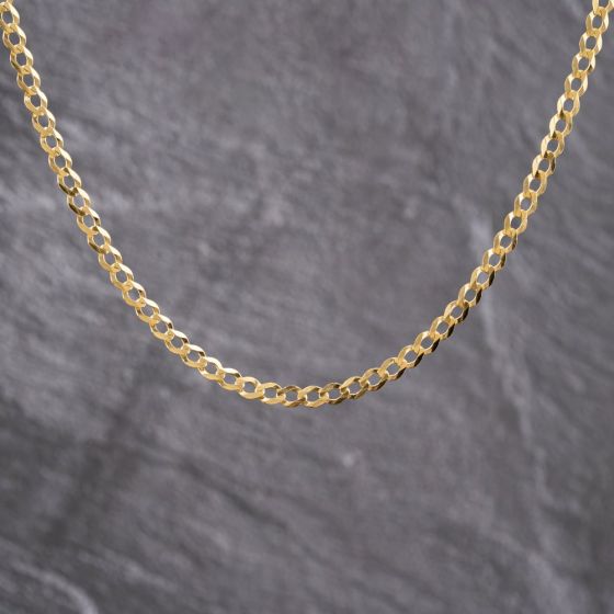 Second Hand 9ct Yellow Gold Filed Edged 20 Inch Curb Chain 41162267