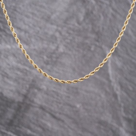 Second Hand 9ct Yellow Gold 18 Inch Rope Chain 41162276