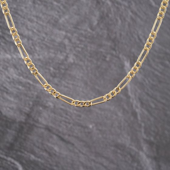 Second Hand 9ct Yellow Gold 3+1 Link 18 Inch Figaro Chain 41162277
