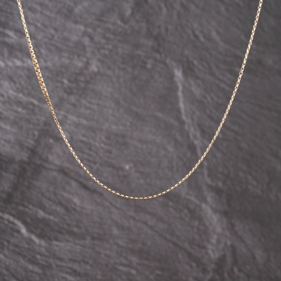 Second Hand Vintage Yellow Gold 19 Inch Box Chain 41162278