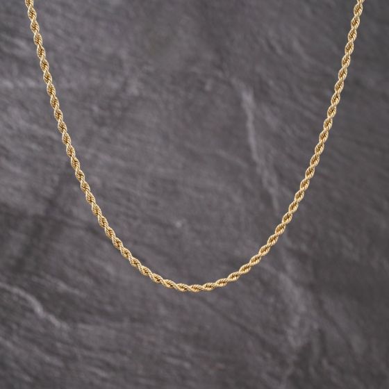 Second Hand 9ct Yellow Gold 22 Inch Rope Chain 41162287