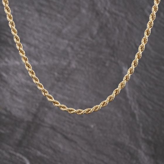 Second Hand 9ct Yellow Gold 18 Inch Rope Chain 41162301