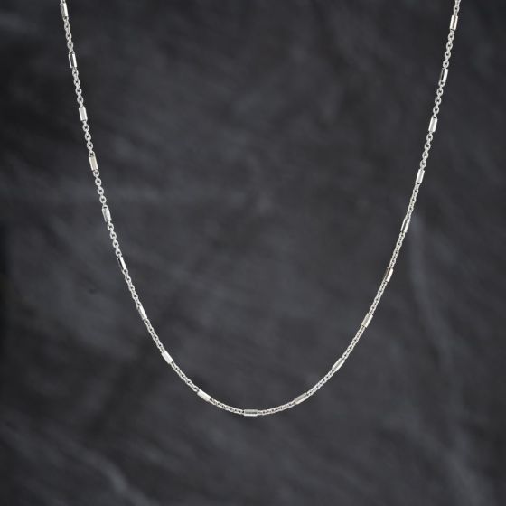 Second Hand 18ct White Gold 18 Inch Bar Chain 41162309