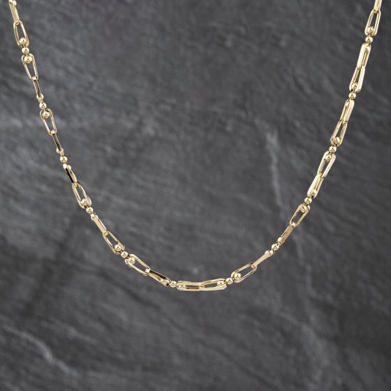 Second Hand 9ct Yellow Gold Ball & Bar 20 Inch Fancy Chain 41162319