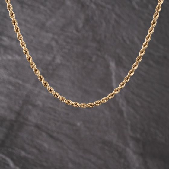 Second Hand 9ct Yellow Gold 18 Inch Rope Chain 41162332