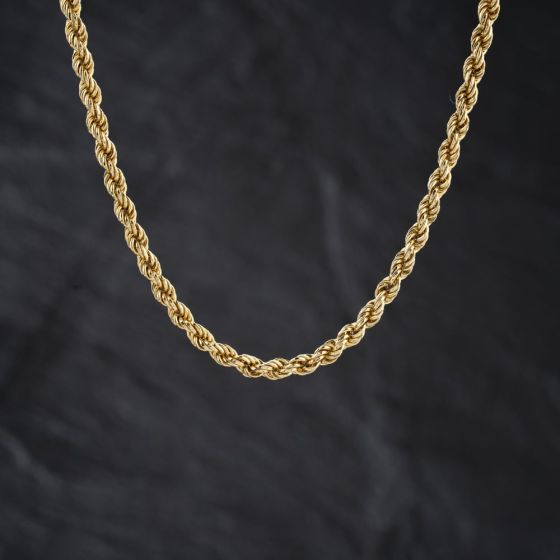Second Hand 9ct Yellow Gold 18 Inch Rope Chain 41162347