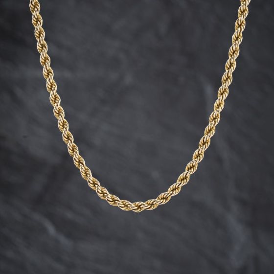 Second Hand 9ct Yellow Gold 18 Inch Rope Chain 41162351