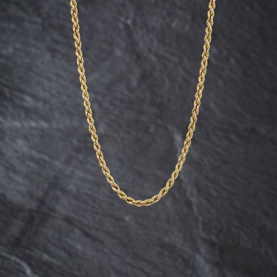 Second Hand 9ct Yellow Gold 16 Inch Rope Chain 41162362