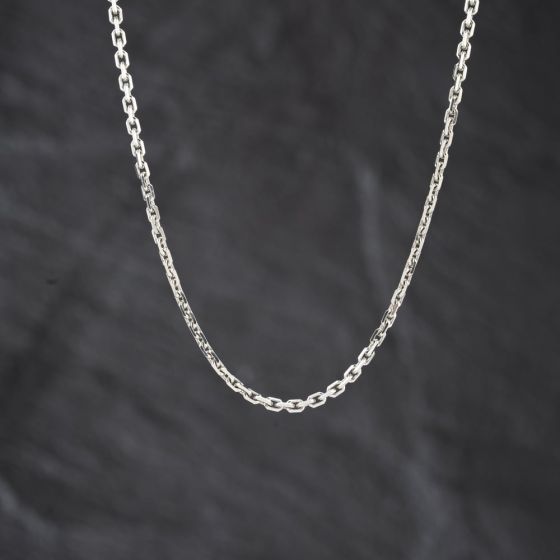 Second Hand 9ct White Gold Cable 16 Inch Fancy Chain 41162366