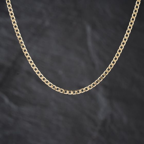 Second Hand 9ct Yellow Gold Flat 20 Inch Curb Chain 41162375