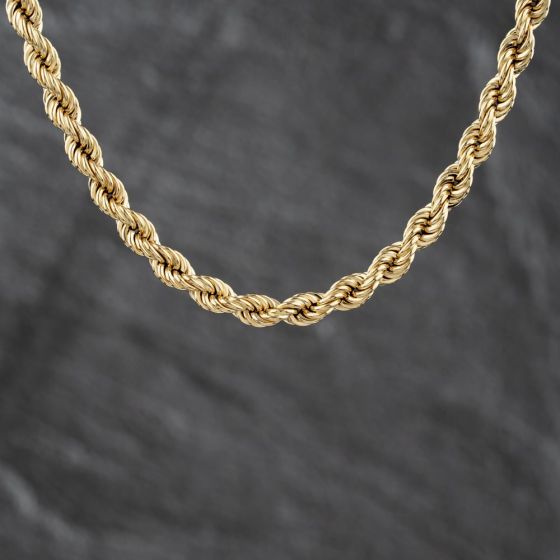 Second Hand 9ct Yellow Gold 16 Inch Rope Chain 41162395