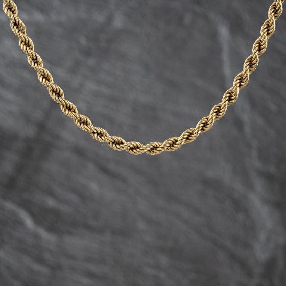 Second Hand 9ct Yellow Gold 18 Inch Rope Chain 41162396