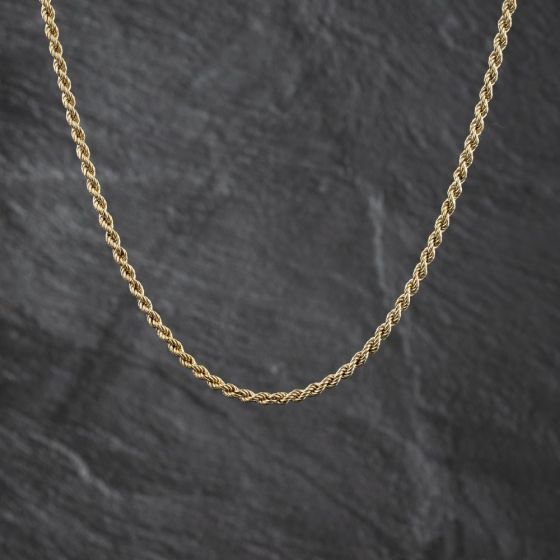 Second Hand 9ct Yellow Gold 18 Inch Rope Chain 41162411