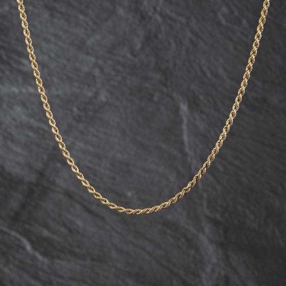 Second Hand 9ct Yellow Gold 19 Inch Rope Chain 41162412