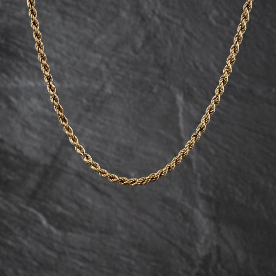 Second Hand 9ct Yellow Gold 18 Inch Rope Chain 41162413