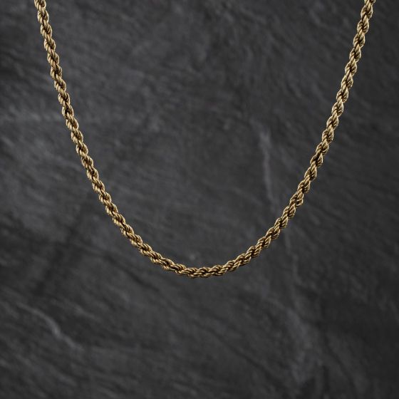 Second Hand 9ct Yellow Gold 18 Inch Rope Chain 41162414