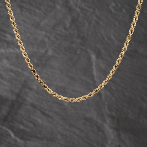 Second Hand 9ct Yellow Gold 18 Inch Rope Chain 41162454