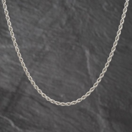 Second Hand 9ct White Gold 18 Inch Rope Chain 41162458