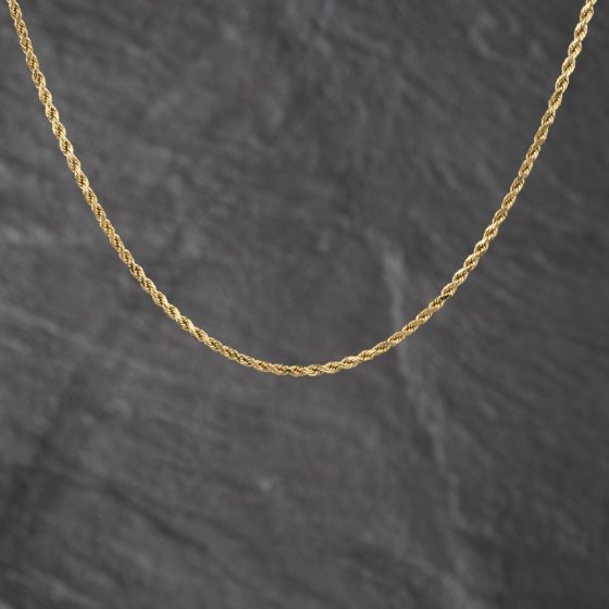 Second Hand 9ct Yellow Gold 16 Inch Rope Chain 41162460