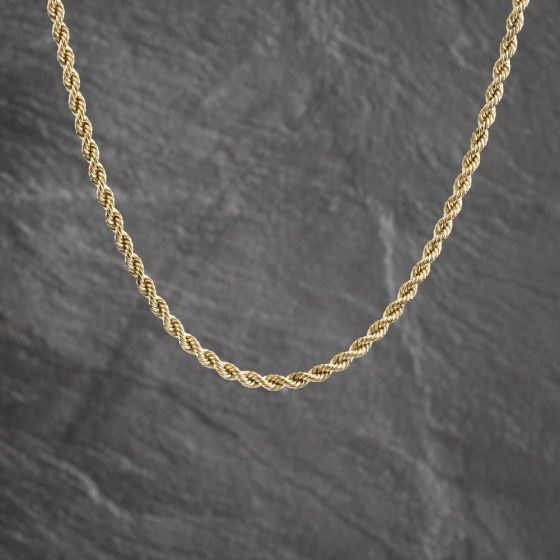 Second Hand 9ct Yellow Gold 20 Inch Rope Chain 41162476