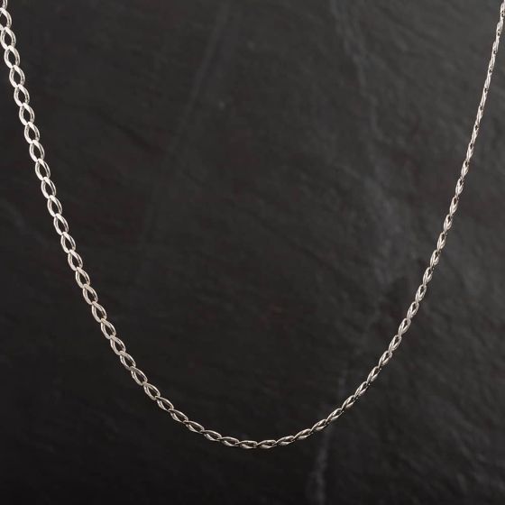 Second Hand 9ct White Gold 24 Inch Curb Necklace 4116467