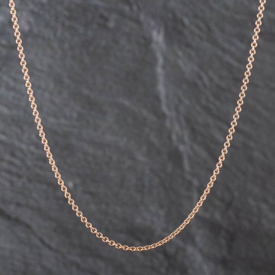 Second Hand 18ct Rose Gold 18 Inch Trace Chain 4116676