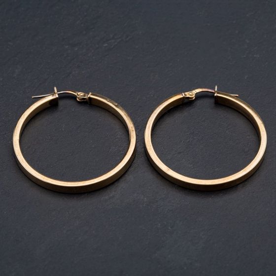 Second Hand Plain Large Round Hoop Earrings 4117056