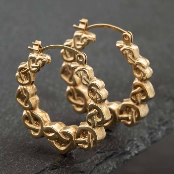 Second Hand Yellow Gold 25mm Entwined Heart Hoop Earrings 41171657