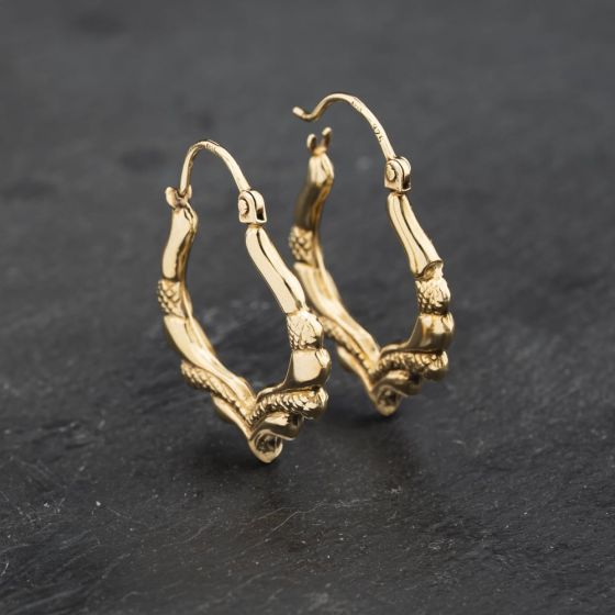 Second Hand 9ct Yellow Gold 28mm Fancy Creole Earrings 41173294