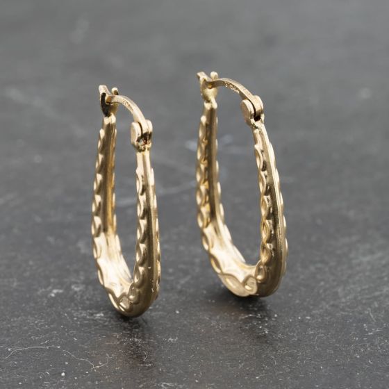 Second Hand Yellow Gold 70mm Celtic Design Creole Earrings 41173331