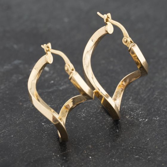Second Hand Yellow Gold 23mm Twist Creole Earrings 41173477