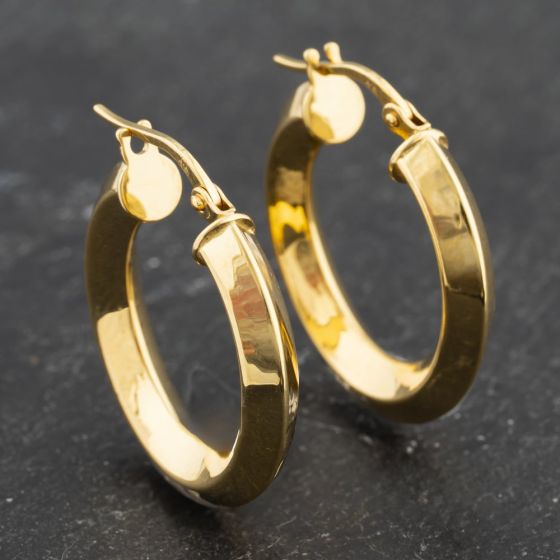 Second Hand Yellow Gold 23mm Plain Hoop Earrings 41173508