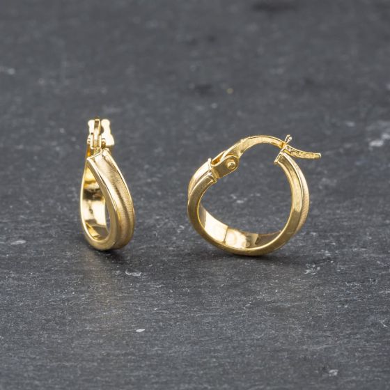 Second Hand Yellow Gold 15mm Twist Hoop Earrings 41173559
