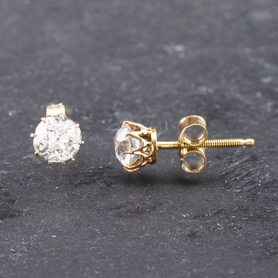 Second Hand Yellow Gold 6mm 1.55ct Diamond Stud Earrings 41173563
