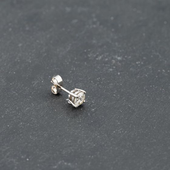 Second Hand 18ct White Gold 4.8mm 0.25ct Diamond Four Claw Stud Single Earring 1173673