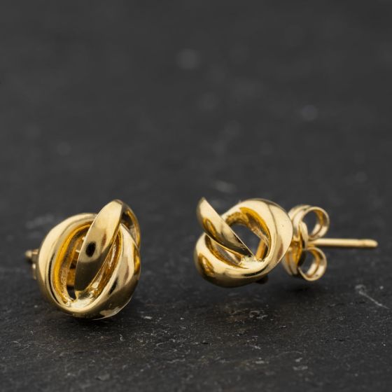 Second Hand Yellow Gold Knot 9.8mm Stud Earrings 41174410