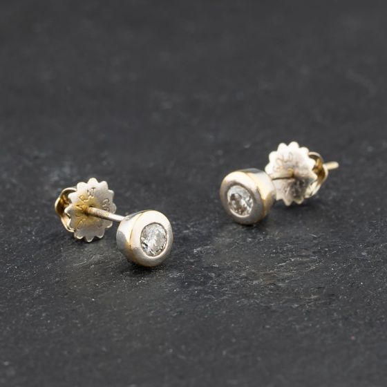 Second Hand 9ct White Gold Diamond Single Stone Stud Earrings 41174748