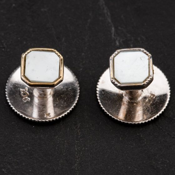 Second Hand Simulated Mother of Pearl Dress Stud Cufflinks 4119513