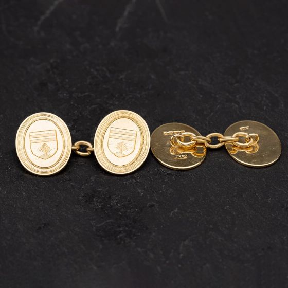 Second Hand 18ct Yellow Gold Engraved Cufflinks 4119570