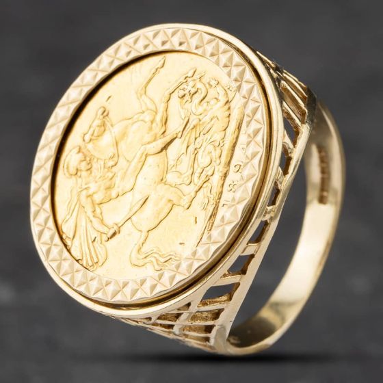 Second Hand Yellow Gold 1894 Full Sovereign Ring 41201082